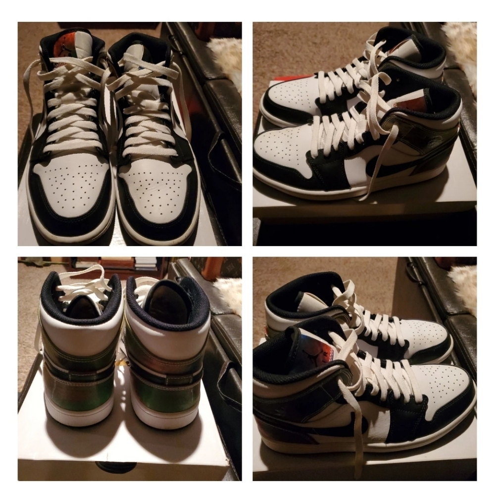Jordans 1 mid Iridescent Black 9 5